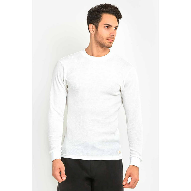 Men's Long Sleeve Thermal Shirt Medium Weight Warm Waffle Knit Layering
