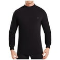 thumbnail image 1 of Men's Long Sleeve Thermal Shirt Winter Warm Base Layer Mid Collar Comfortable Casual T-Shirt for Cold Weather Mens Casual Crew Neck Basic Tees, 1 of 8