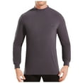 thumbnail image 1 of Men's Long Sleeve Thermal Shirt Winter Warm Base Layer Mid Collar Comfortable Casual Top for Cold Weather Men's Lightweight Crewneck Tee Tops, 1 of 6