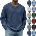 thumbnail image 1 of Men's Long Sleeve Thermal Shirts | Waffle Thermal Tops with Pocket, V Neck Undershirts Tees, Fall Winter Casual Base Layer, 1 of 5