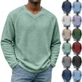 thumbnail image 1 of Men's Long Sleeve Thermal Shirts | Waffle Thermal Tops with Pocket, V Neck Undershirts Tees, Fall Winter Casual Base Layer, 1 of 5