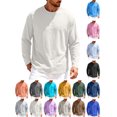 thumbnail image 1 of Men's Long Sleeve Tops, Ndbuld Men's Solid Color Round Neck Pullover, Loose Fit Lightweight Casual Fitness Shirt for Daily Wear S-XXXL, 1 of 5