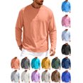 thumbnail image 1 of Men's Long Sleeve Tops, Ndbuld Men's Solid Color Round Neck Pullover, Loose Fit Lightweight Casual Fitness Shirt for Daily Wear S-XXXL, 1 of 5