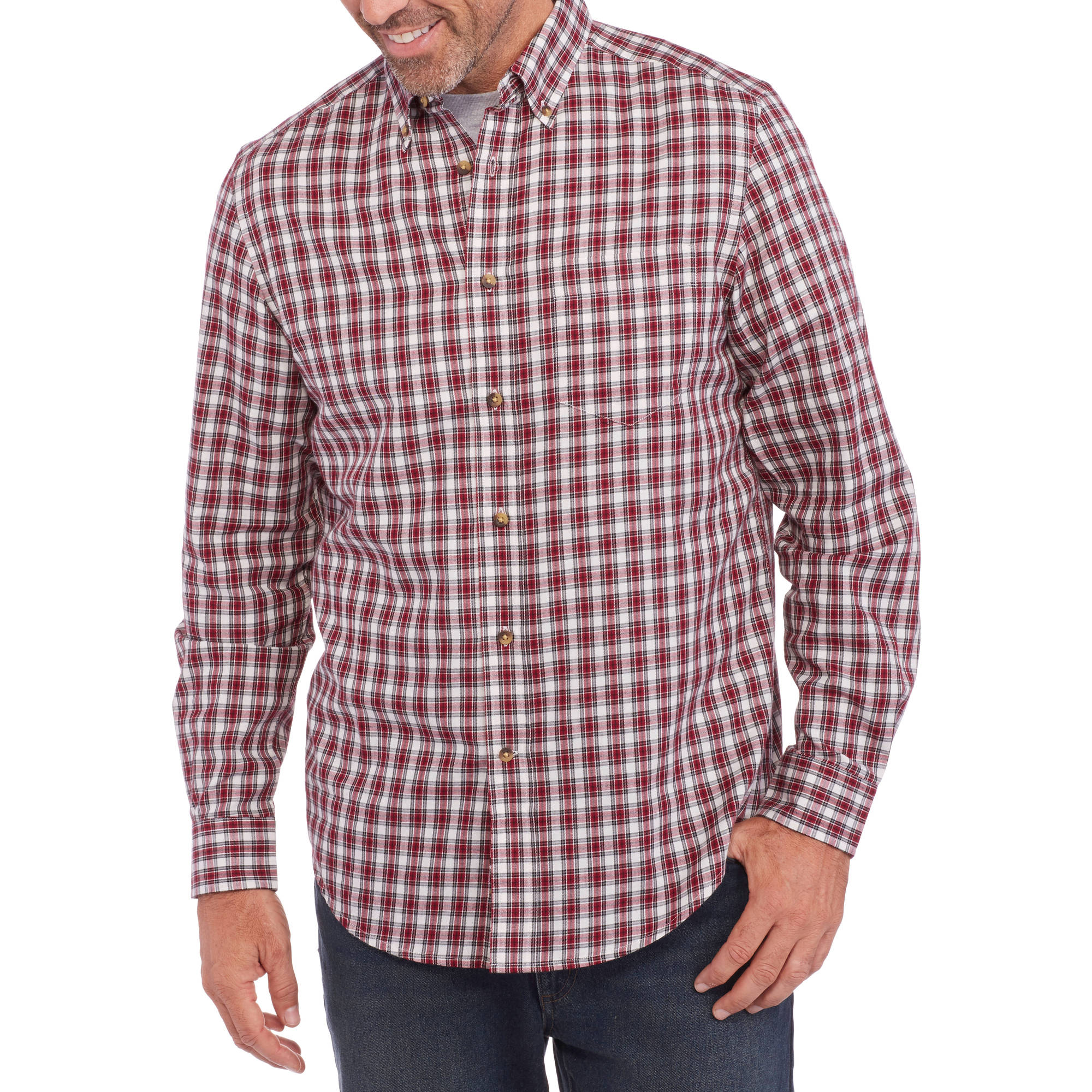 Men's Long Sleeve Twill Plaid Shirt - image 1 of 2