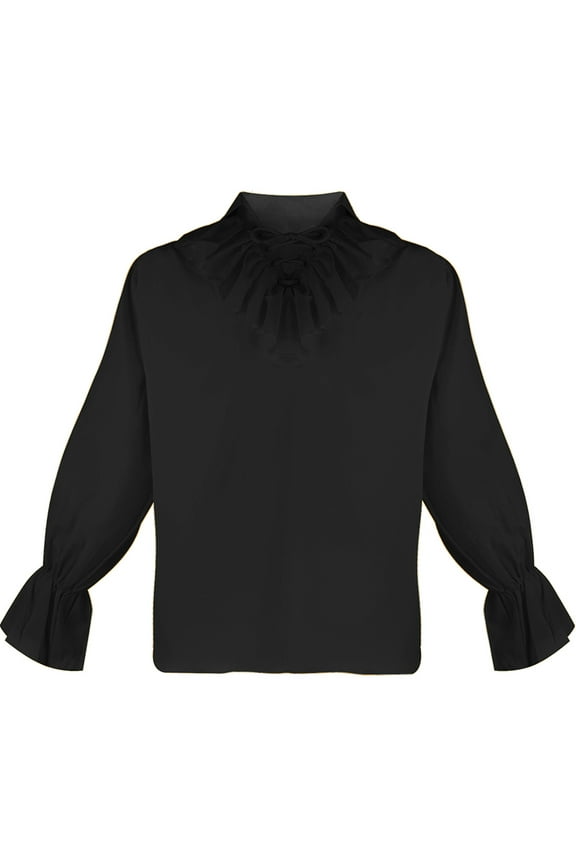 Mens Ruffle Tuxedo Shirt Mens Pirate Shirt Ruffle Victorian Medieval Renaissance Steampunk Vampire Poet Shirts Lace Up Colonial Steampunk Gothic Shirt Halloween Cosplay Costume Puffy Shirts