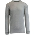 thumbnail image 1 of Men's Long Sleeve Waffle Thermal Underwear Crew Neck Shirt Top Baselayer Grey, 3X-Large, 1 of 1