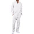 thumbnail image 1 of Men’s Long Sleeve Zip Collar Pullover Top and Drawstring Waist Pants Two Piece Set Casual Relaxed Fit Tracksuit Outfit, 1 of 5