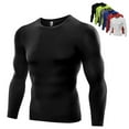 thumbnail image 1 of Men's Long Sleeved Close Fitting Running Training Suit Athletic Base Layer Workout Running T-Shirt Sport Top,S-3XL, 1 of 12