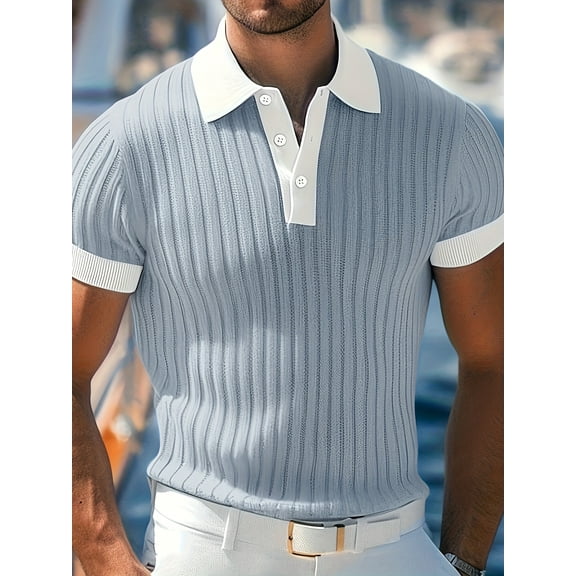 Men's Long Sleeved Oversized Loose Shirt Lapel Collar Casual Solid Color Shirt Blue L