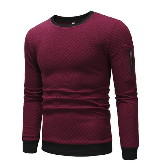 Men's Long Sleeved Plaid Pullover Sweatshirt Top Coat Outerwear Outerwear Tee Shirt for Men Medium T Shirts for Men Mens Shirts Packs Mens T Shirts Pack Men Small Shirts Mens Tops Tee Shirts Twos Day