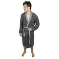 thumbnail image 1 of Juicy Trendz Men’s Terry Cotton Bathrobe with Shawl Collar, Two Tone Spa Robe & Adjustable Belt, 1 of 2