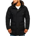 thumbnail image 1 of Men's Long Winter Coats Single Breasted Zipper Warm Water Resistant Puffy Hooded Windbreaker Insulated Thicken Jackets with Hood Waterproof Jackets For Men's Coat, 1 of 6