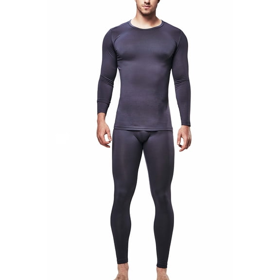 DevOps Base Layers Men's Fleece Lined Base Layer Bottom, Charcoal