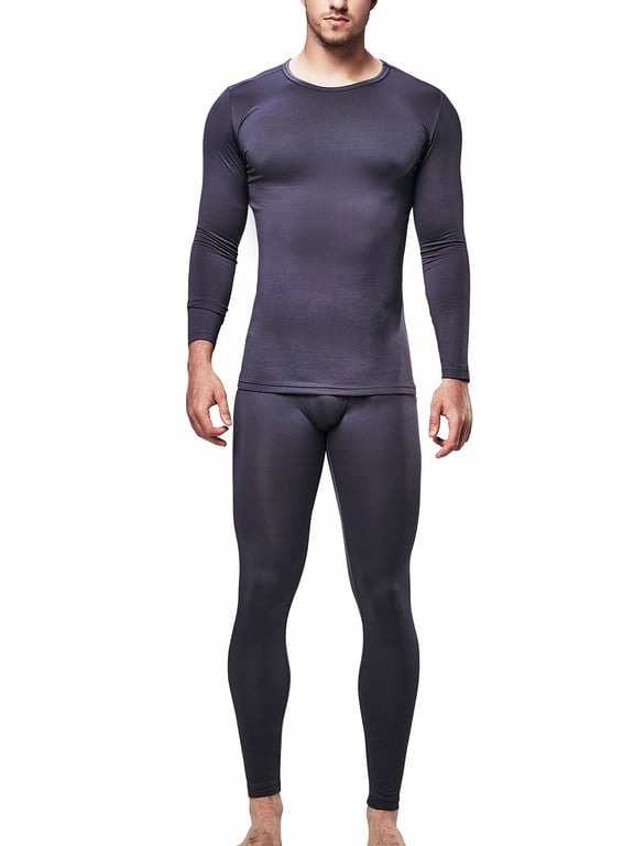 Base Layers Men's Fleece Lined Base Layer Bottom, Charcoal