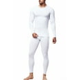 thumbnail image 1 of Men's Long johns fleece line base layer set for cold weather (Small, White), 1 of 3