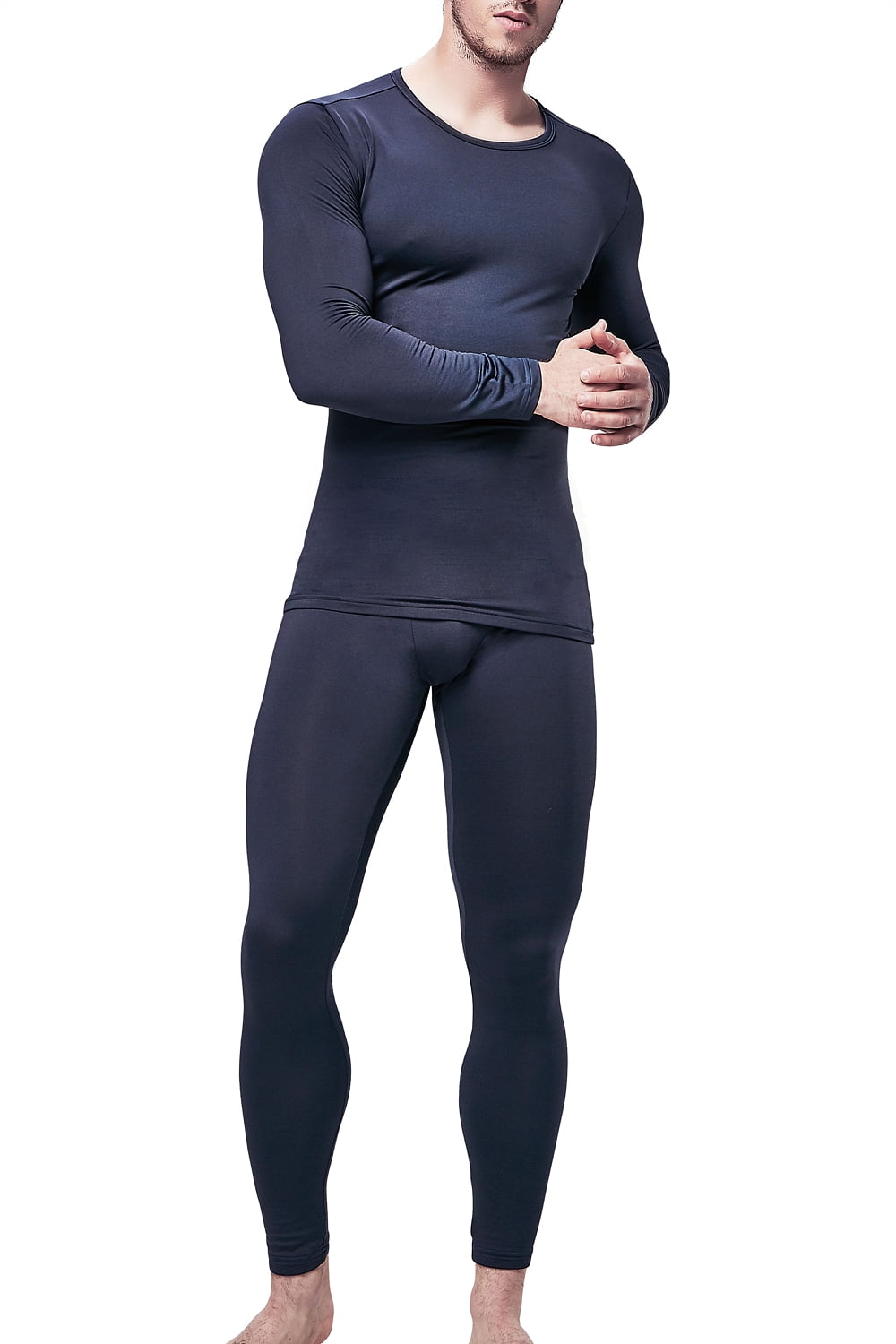 Men's Long johns fleece line base layer set for cold weather (XLarge