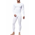 thumbnail image 1 of Men's Long johns fleece line base layer set for cold weather (X-Large, White), 1 of 3