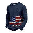 thumbnail image 1 of Men's Long-sleeved T-shirt - 250th Anniversary Embroidered Round-neck Pullover Sports Shirt Navy 2XL, 1 of 3