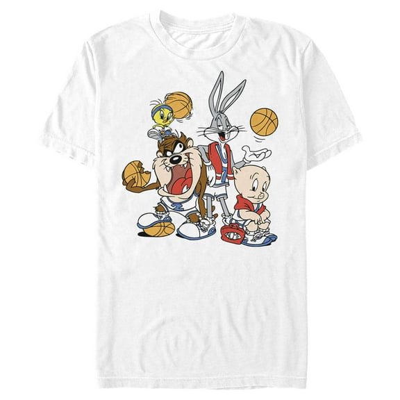 Men's Looney Tunes Basketball Team  Graphic Tee White Large