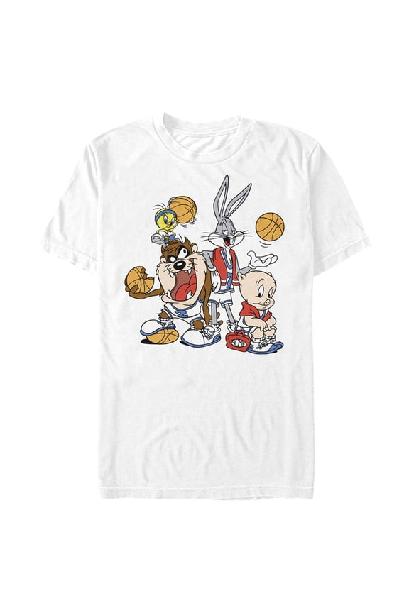 Men's Looney Tunes Basketball Team Graphic Tee White Large