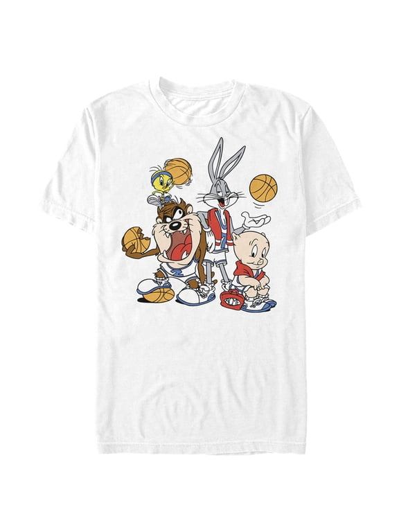 Men's Looney Tunes Basketball Team Graphic Tee White Small