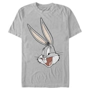 Mens Looney Tunes Bugs Bunny Classic Portrait Graphic Tee Silver Large