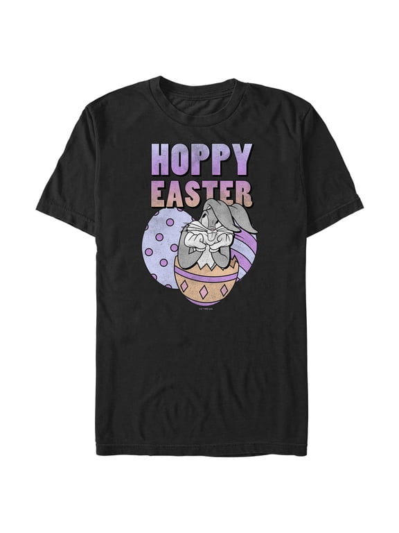 Men's Looney Tunes Bugs Bunny Hoppy Easter Graphic Tee Black Large