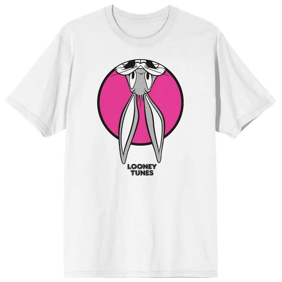 Men's Looney Tunes Bugs Bunny Peek Circle White Graphic Tee Shirt-L