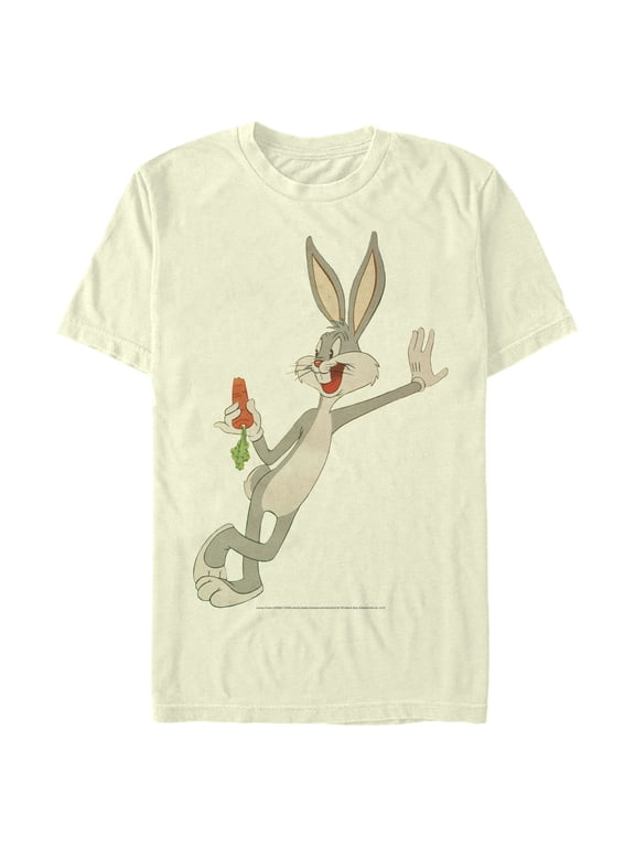 Men's Looney Tunes Bugs Kickin' Back with a Carrot Graphic Tee Beige 2X Large