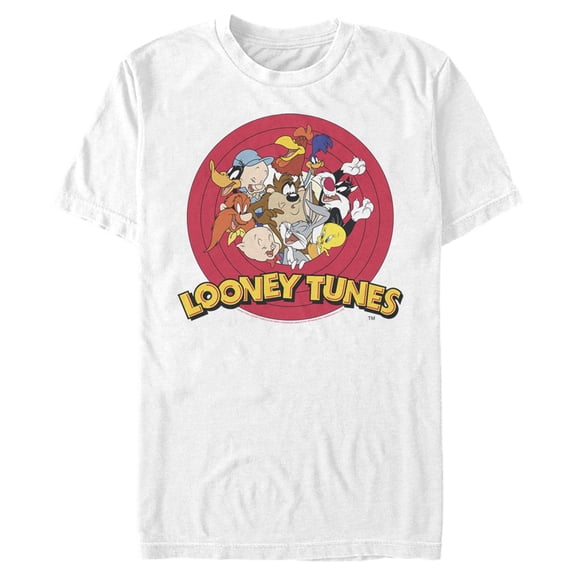 Men's Looney Tunes Character Classic Circle Graphic Tee White 2X Large