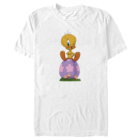 Men's Looney Tunes Easter Egg Tweety Graphic Tee White Medium