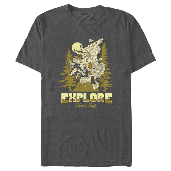 Men's Looney Tunes Explore Anvil Falls Graphic Tee Charcoal Heather X Large