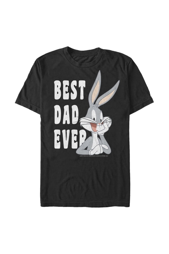 Men's Looney Tunes Father's Day Bugs Bunny Best Dad Ever Graphic Tee Black X Large