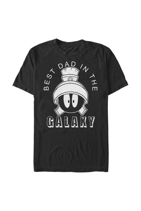 Men's Looney Tunes Father's Day Marvin the Martian Best Dad  Graphic Tee Black Large