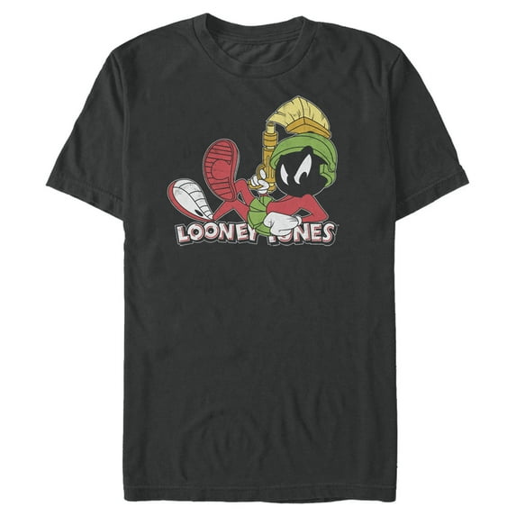 Men's Looney Tunes Marvin the Martian Attitude Pose Graphic Tee Black Large