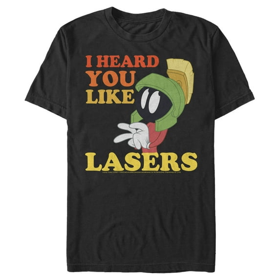 Men's Looney Tunes Marvin the Martian Lasers Graphic Tee Black X Large