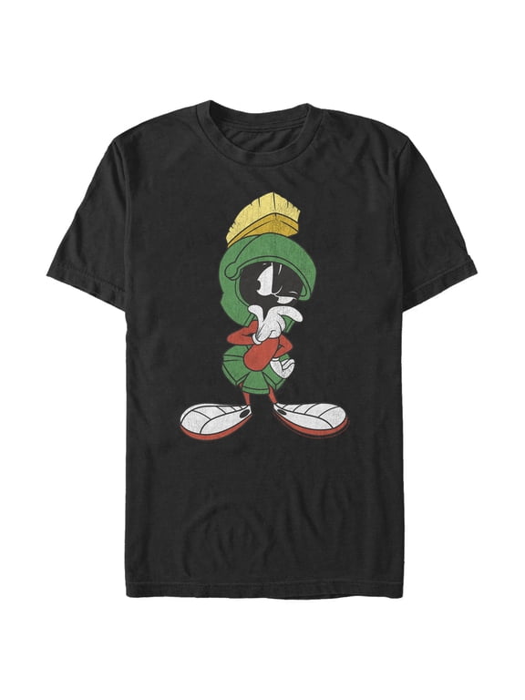 Men's Looney Tunes Marvin the Martian Thinking Graphic Tee Black 2X Large