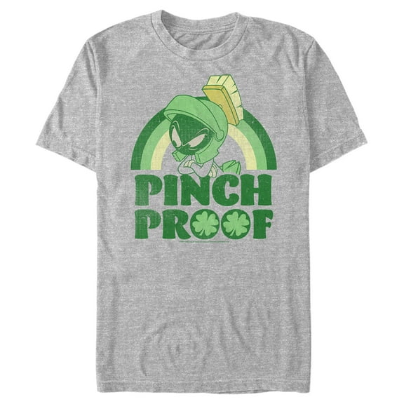 Men's Looney Tunes St. Patrick's Day Marvin the Martian Pinch Proof Graphic Tee Athletic Heather 3X Large