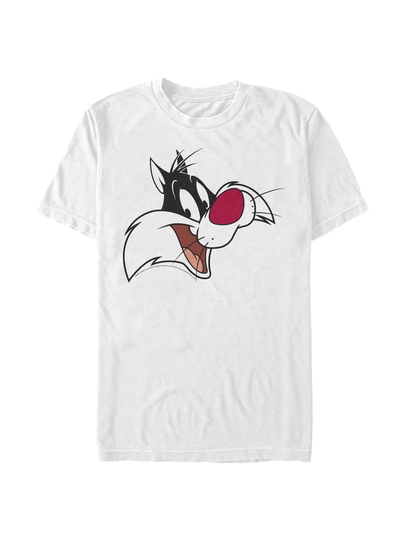 Men's Looney Tunes Sylvester Cat Grin Graphic Tee White Medium