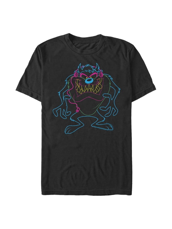 Men's Looney Tunes Taz Neon Outline Graphic T-Shirt