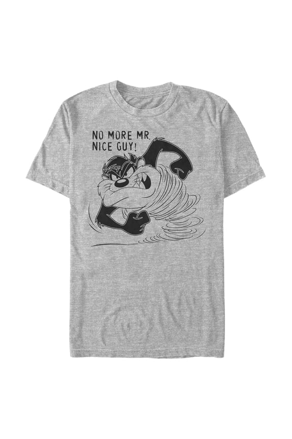 Men's Looney Tunes Taz No Mr. Nice Guy  Graphic Tee Athletic Heather 3X Large