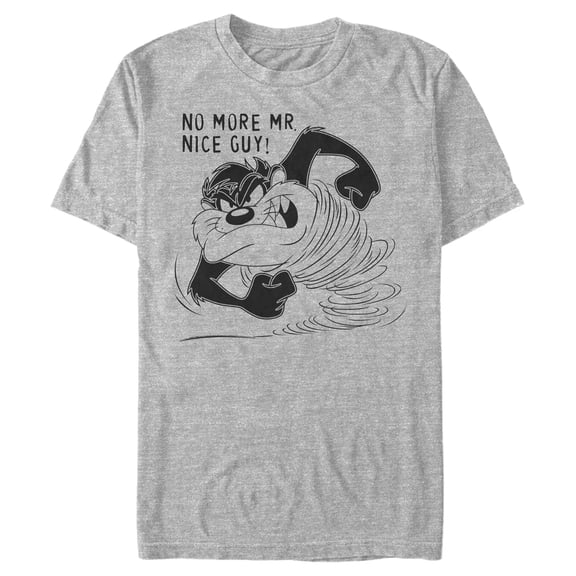 Men's Looney Tunes Taz No Mr. Nice Guy Graphic Tee Athletic Heather Medium