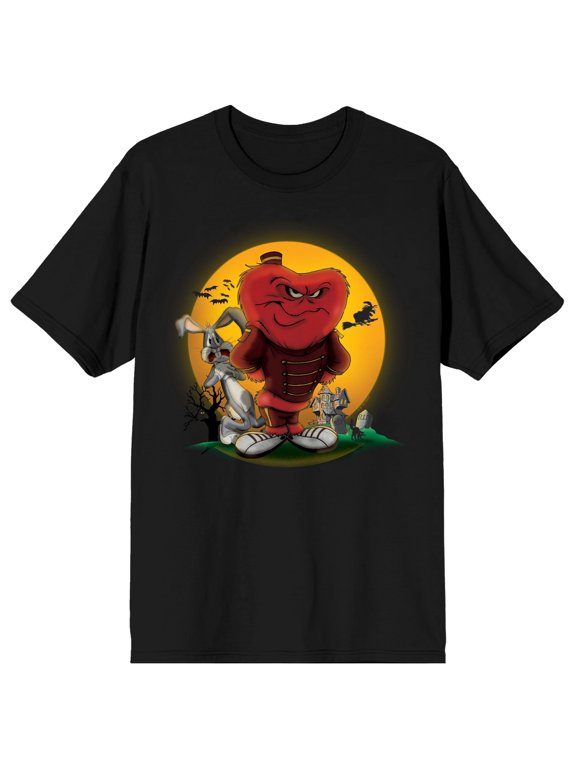 Looney Tunes Gossamer Bell Clerk on Black Short Sleeve Adult T-Shirt-XXL
