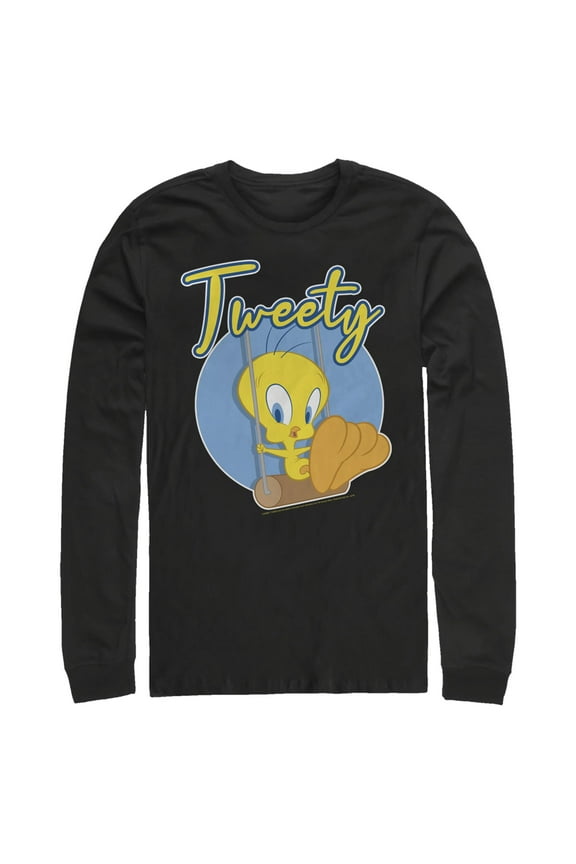 Men's Looney Tunes Tweety Swing Badge  Long Sleeve Shirt