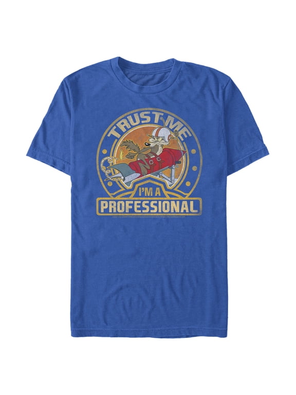 Men's Looney Tunes Wile E. Coyote Professional Graphic Tee Royal Blue X Large