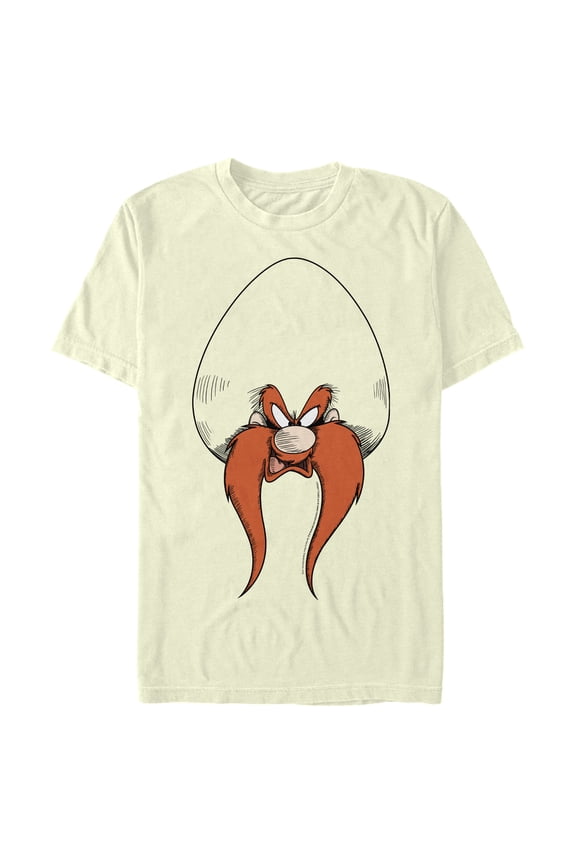 Men's Looney Tunes Yosemite Sam Big Face Drawing Graphic Tee Beige Large