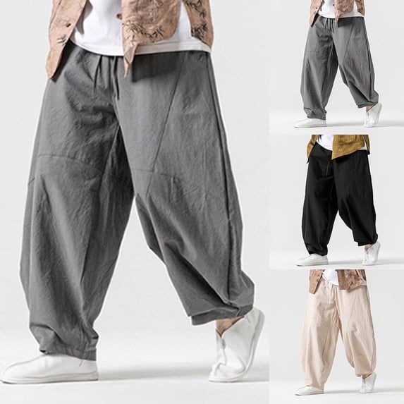 Men's Loose Casual Drawstring Elastic Waist Sports Pants, Joggers Sweatpants Trousers, Solid Color Multi-Pockets Breathable Quick Dry Lightweight, for Gym Workout | AESTIVO,Dark Gray 3XL