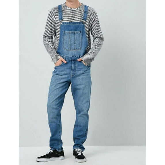 Men's Loose Denim Junk Bestyops Strung Pants Dungarees Jean Combinations