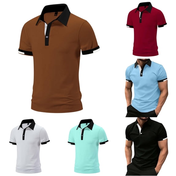 Men's Loose Fit 3D Digital Solid Color Short Sleeve Po Lo Shirt Spandex T Shirts T Shirts Pack for Men Pack T Shirts for Men Mens Turtle Neck Long Sleeve Tops Long Sleeve Comfort Men T Shirts Large