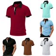 thumbnail image 1 of Men's Loose Fit 3D Digital Solid Color Short Sleeve Po Lo Shirt Spandex T Shirts T Shirts Pack for Men Pack T Shirts for Men Mens Turtle Neck Long Sleeve Tops Long Sleeve Comfort Men T Shirts Large, 1 of 5